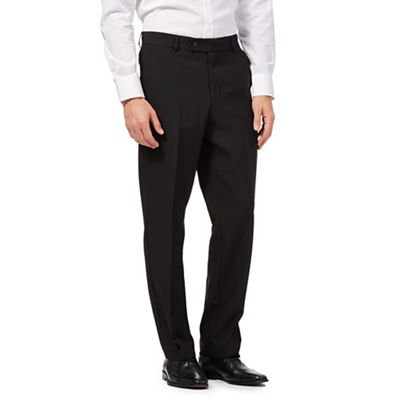 The Collection Big and tall black flat front regular trousers